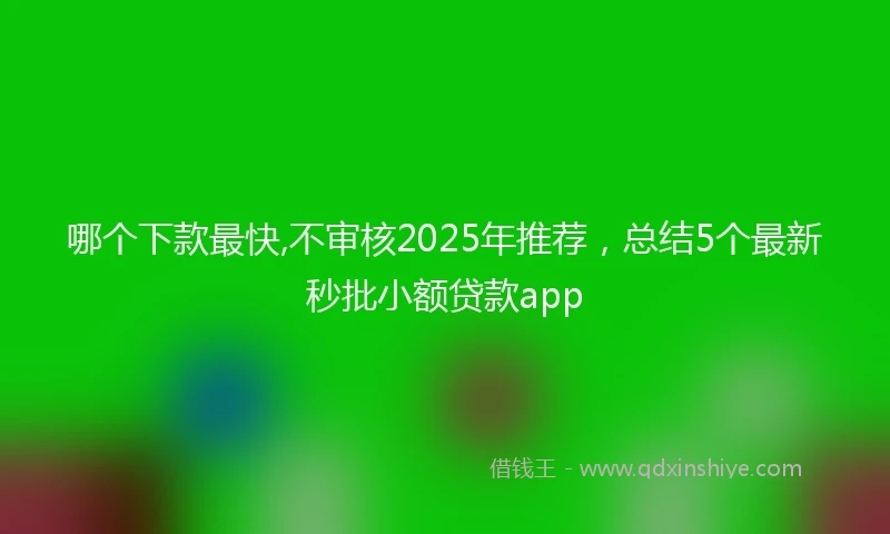 哪个下款最快,不审核2025年推荐，总结5个最新秒批小额贷款app