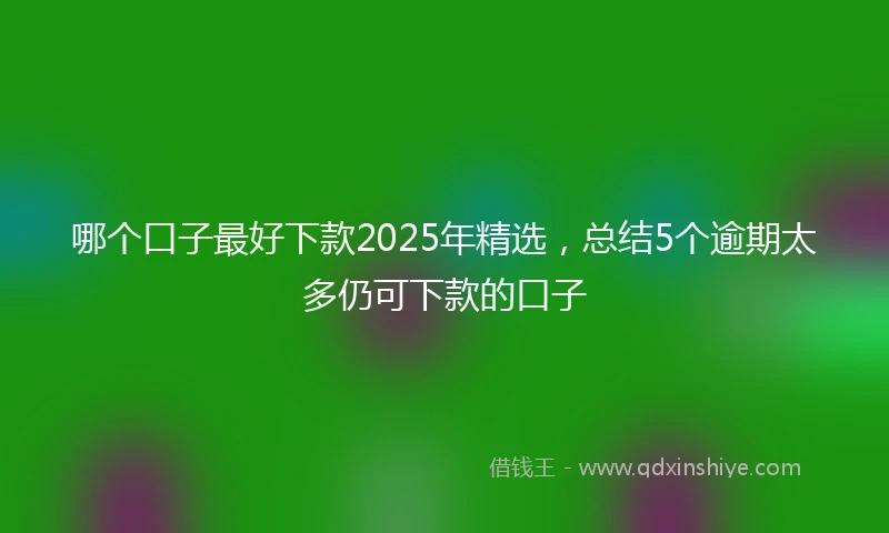 哪个口子最好下款2025年精选，总结5个逾期太多仍可下款的口子