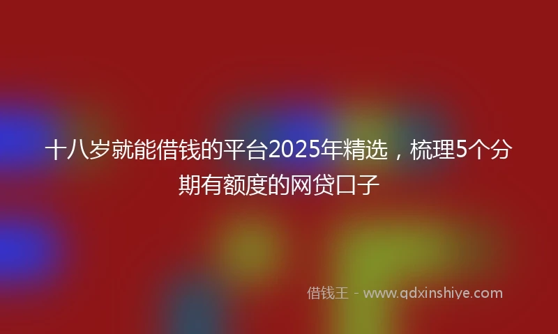 十八岁就能借钱的平台2025年精选，梳理5个分期有额度的网贷口子