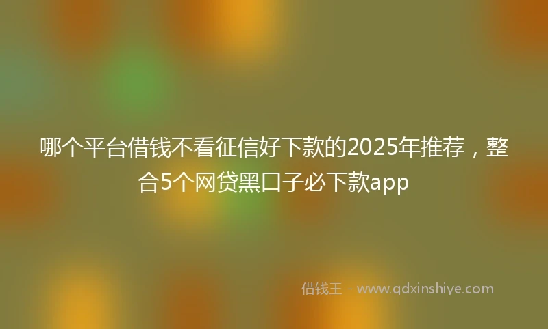 哪个平台借钱不看征信好下款的2025年推荐，整合5个网贷黑口子必下款app