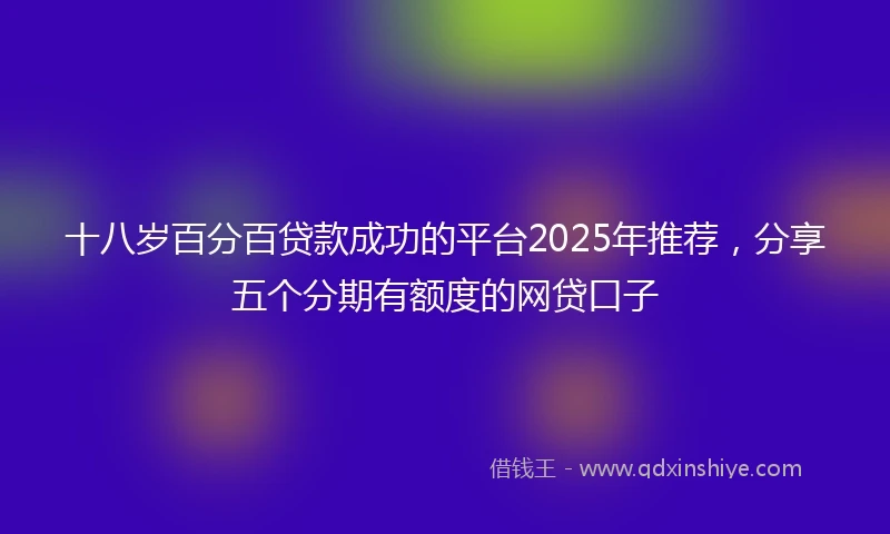 十八岁百分百贷款成功的平台2025年推荐，分享五个分期有额度的网贷口子