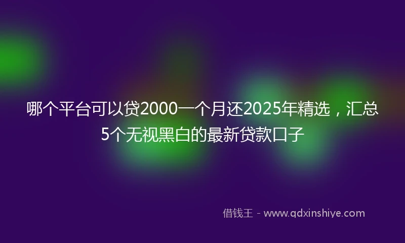 哪个平台可以贷2000一个月还2025年精选，汇总5个无视黑白的最新贷款口子