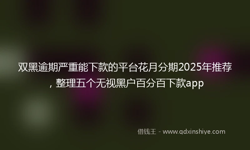 双黑逾期严重能下款的平台花月分期2025年推荐，整理五个无视黑户百分百下款app