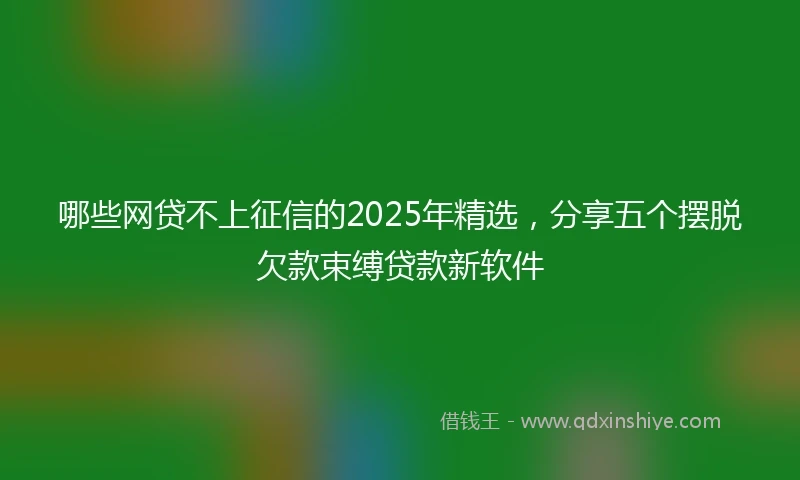 哪些网贷不上征信的2025年精选，分享五个摆脱欠款束缚贷款新软件