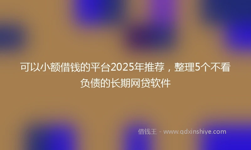 可以小额借钱的平台2025年推荐，整理5个不看负债的长期网贷软件