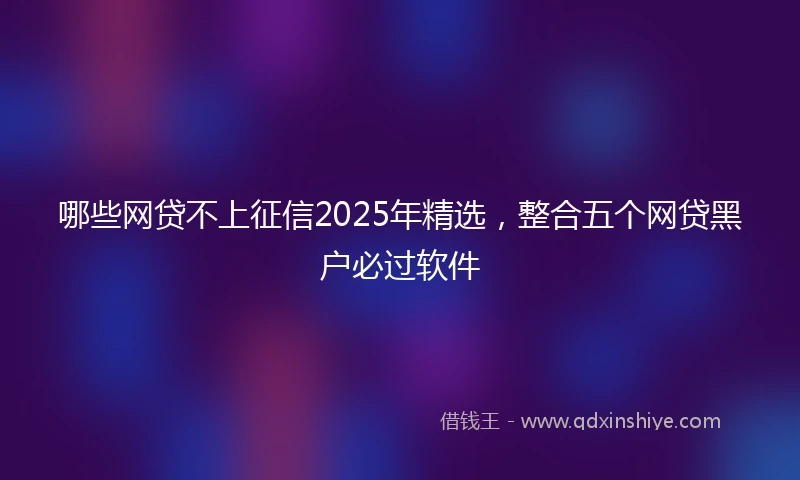 哪些网贷不上征信2025年精选，整合五个网贷黑户必过软件