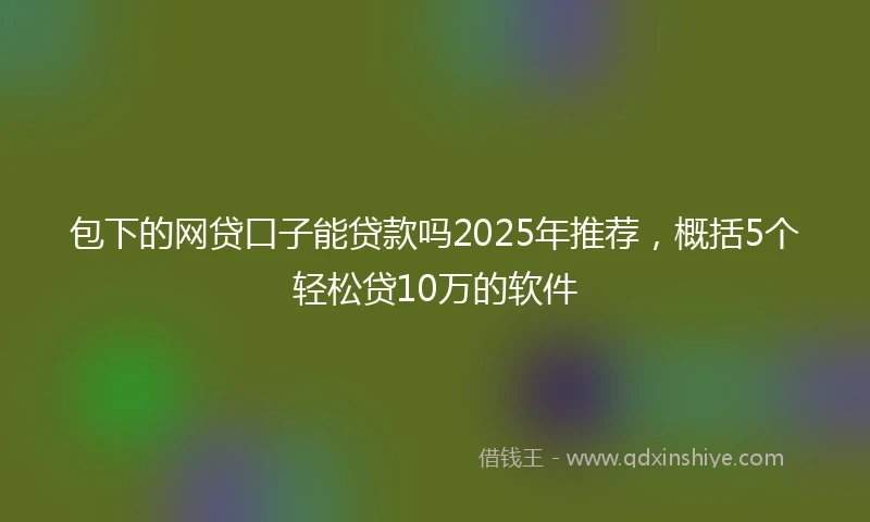 包下的网贷口子能贷款吗2025年推荐，概括5个轻松贷10万的软件
