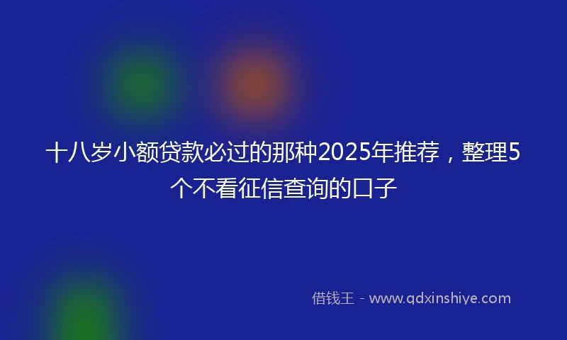 十八岁小额贷款必过的那种2025年推荐，整理5个不看征信查询的口子