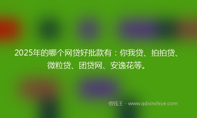 2025年的哪个网贷好批款有：你我贷、拍拍贷、微粒贷、团贷网、安逸花等。