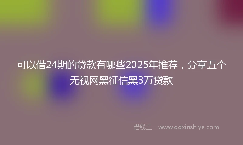 可以借24期的贷款有哪些2025年推荐,分享五个无视网黑征信黑3万贷款