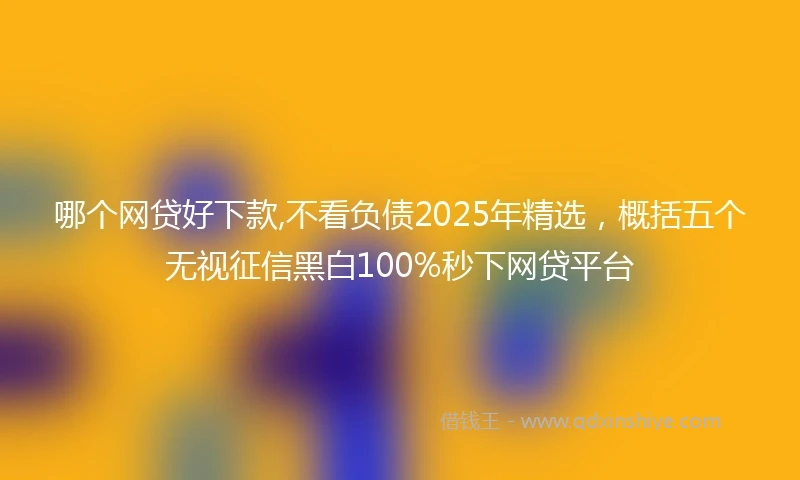 哪个网贷好下款,不看负债2025年精选，概括五个无视征信黑白100%秒下网贷平台