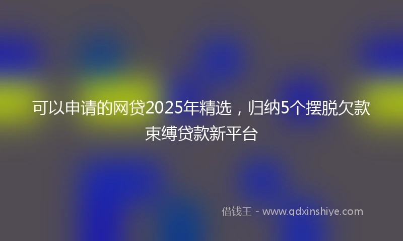 可以申请的网贷2025年精选，归纳5个摆脱欠款束缚贷款新平台