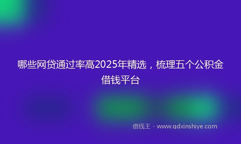 哪些网贷通过率高2025年精选，梳理五个公积金借钱平台
