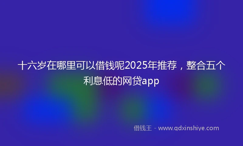 十六岁在哪里可以借钱呢2025年推荐，整合五个利息低的网贷app