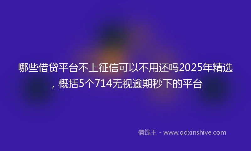 哪些借贷平台不上征信可以不用还吗2025年精选，概括5个714无视逾期秒下的平台