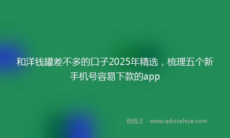 和洋钱罐差不多的口子2025年精选，梳理五个新手机号容易下款的app