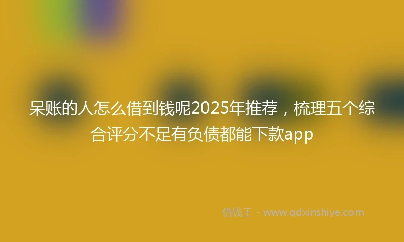 呆账的人怎么借到钱呢2025年推荐，梳理五个综合评分不足有负债都能下款app