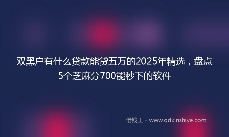 双黑户有什么贷款能贷五万的2025年精选，盘点5个芝麻分700能秒下的软件