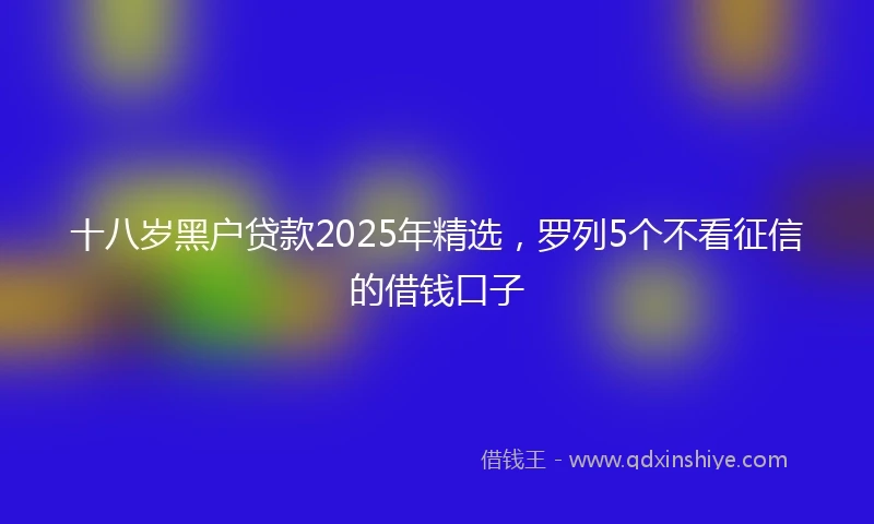 十八岁黑户贷款2025年精选，罗列5个不看征信的借钱口子
