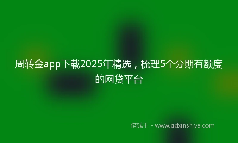 周转金app下载2025年精选，梳理5个分期有额度的网贷平台