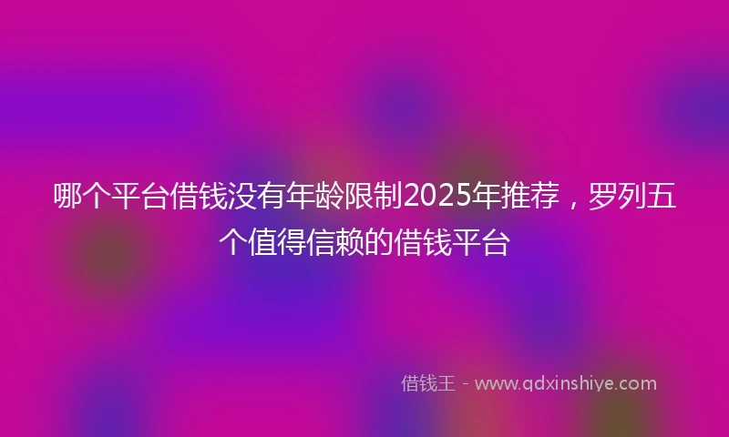 哪个平台借钱没有年龄限制2025年推荐，罗列五个值得信赖的借钱平台