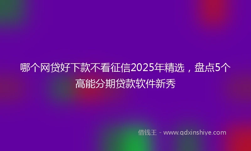 哪个网贷好下款不看征信2025年精选,盘点5个高能分期贷款软件新秀