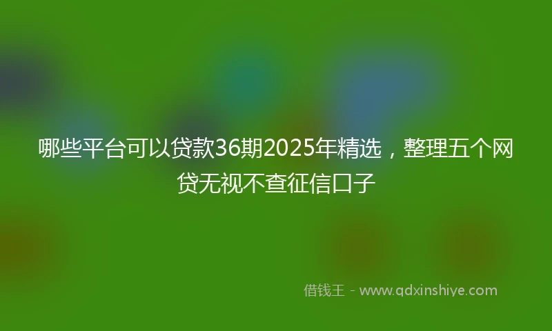 哪些平台可以贷款36期2025年精选，整理五个网贷无视不查征信口子