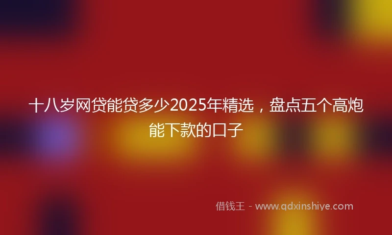 十八岁网贷能贷多少2025年精选，盘点五个高炮能下款的口子