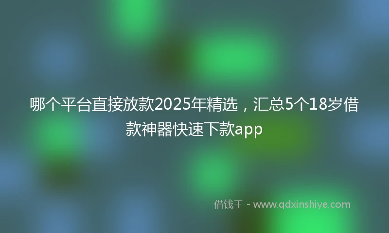 哪个平台直接放款2025年精选，汇总5个18岁借款神器快速下款app