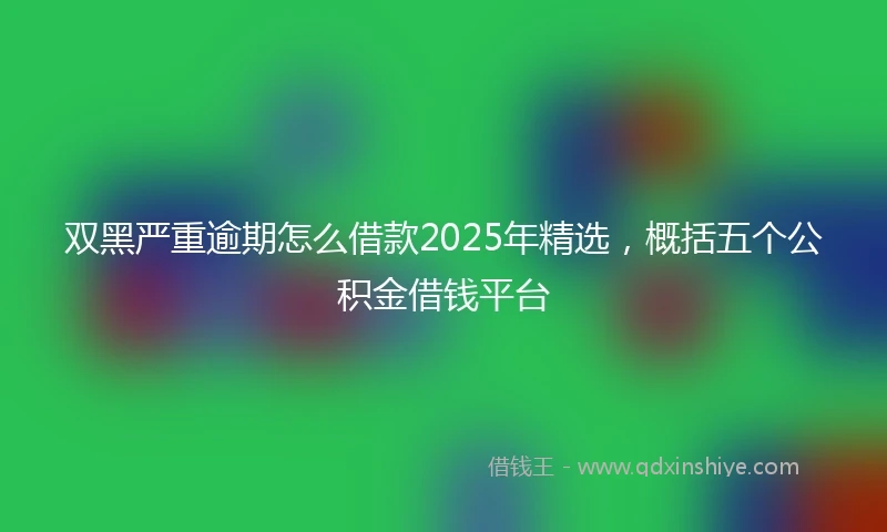 双黑严重逾期怎么借款2025年精选，概括五个公积金借钱平台
