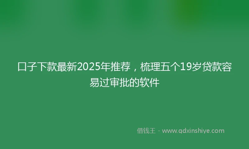 口子下款最新2025年推荐，梳理五个19岁贷款容易过审批的软件
