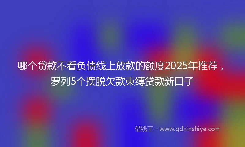 哪个贷款不看负债线上放款的额度2025年推荐，罗列5个摆脱欠款束缚贷款新口子