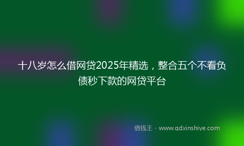 十八岁怎么借网贷2025年精选，整合五个不看负债秒下款的网贷平台
