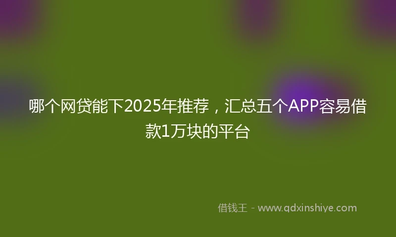 哪个网贷能下2025年推荐，汇总五个APP容易借款1万块的平台