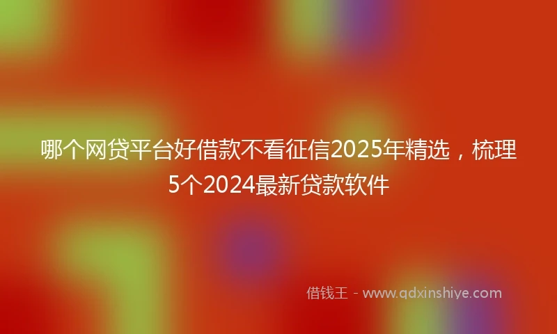 哪个网贷平台好借款不看征信2025年精选，梳理5个2024最新贷款软件