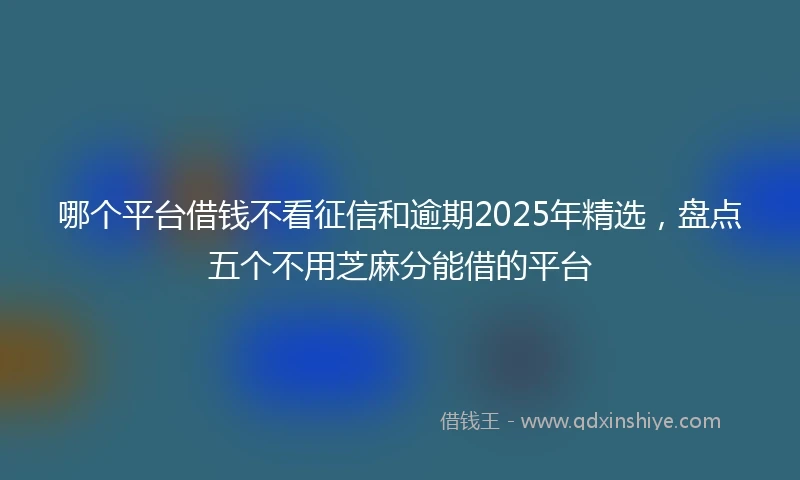 哪个平台借钱不看征信和逾期2025年精选，盘点五个不用芝麻分能借的平台