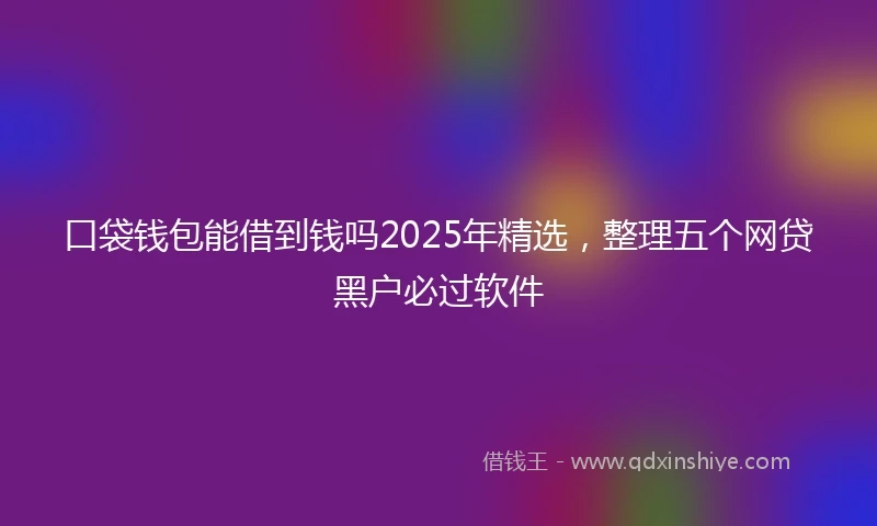 口袋钱包能借到钱吗2025年精选，整理五个网贷黑户必过软件