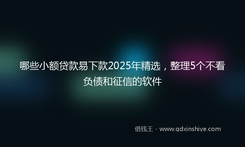 哪些小额贷款易下款2025年精选，整理5个不看负债和征信的软件
