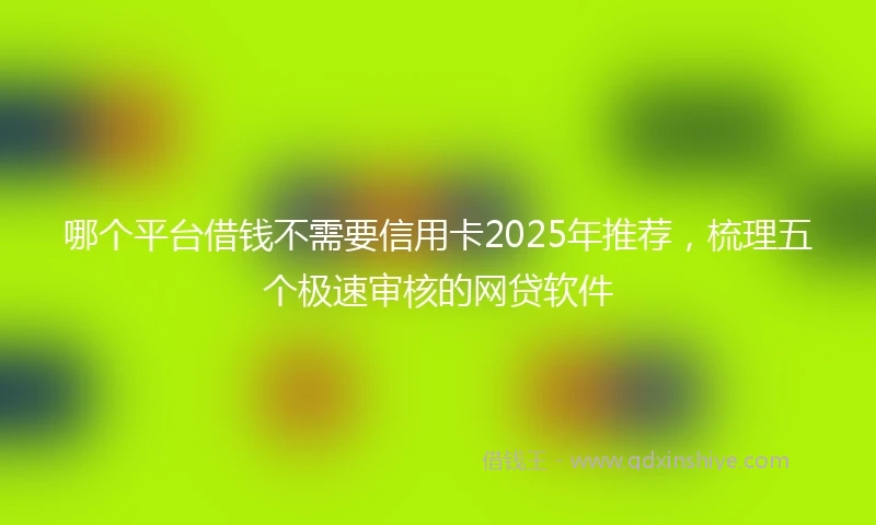 哪个平台借钱不需要信用卡2025年推荐，梳理五个极速审核的网贷软件