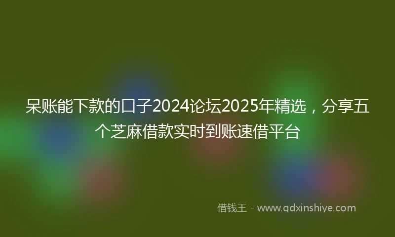 呆账能下款的口子2024论坛2025年精选，分享五个芝麻借款实时到账速借平台