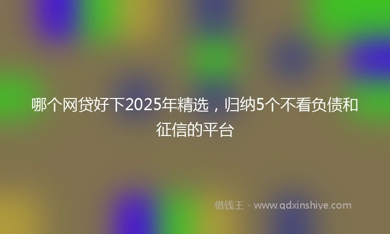 哪个网贷好下2025年精选，归纳5个不看负债和征信的平台