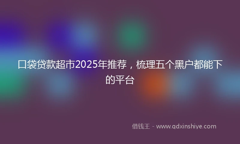 口袋贷款超市2025年推荐，梳理五个黑户都能下的平台