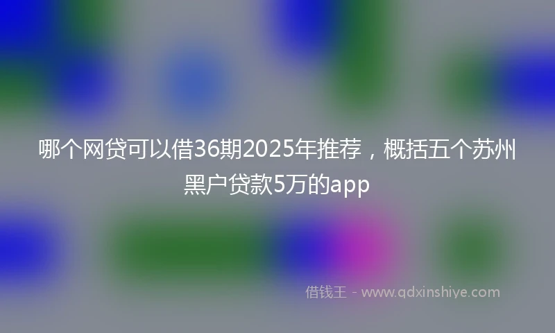 哪个网贷可以借36期2025年推荐，概括五个苏州黑户贷款5万的app