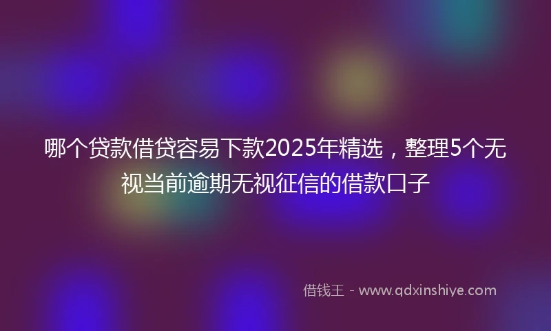 哪个贷款借贷容易下款2025年精选，整理5个无视当前逾期无视征信的借款口子