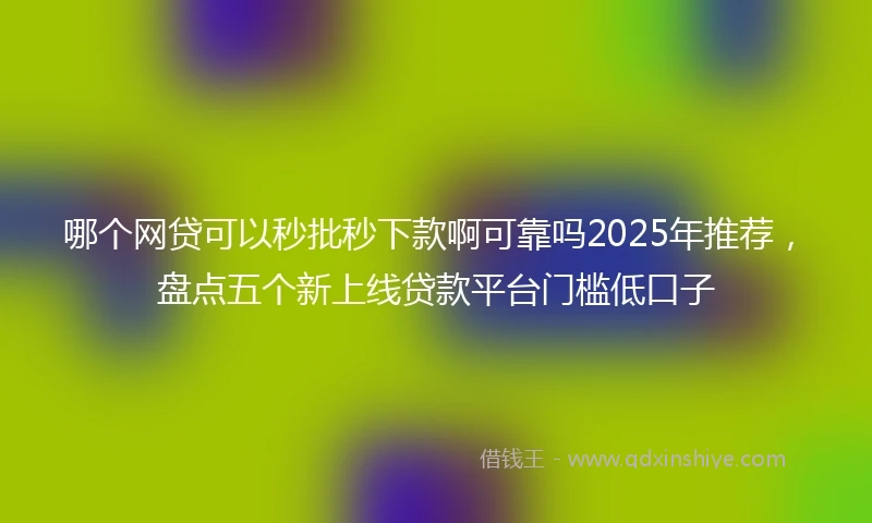 哪个网贷可以秒批秒下款啊可靠吗2025年推荐，盘点五个新上线贷款平台门槛低口子