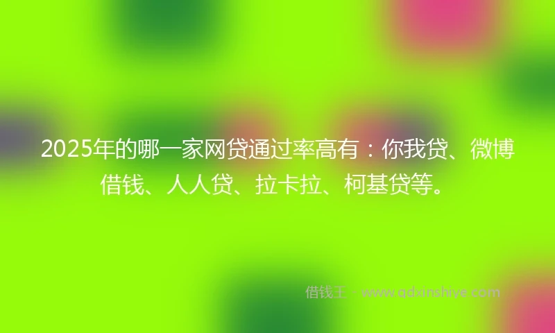 2025年的哪一家网贷通过率高有：你我贷、微博借钱、人人贷、拉卡拉、柯基贷等。