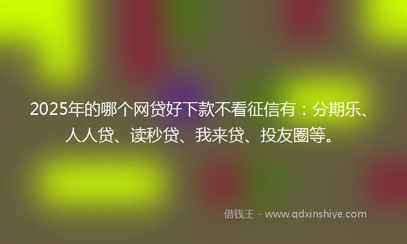 2025年的哪个网贷好下款不看征信有：分期乐、人人贷、读秒贷、我来贷、投友圈等。