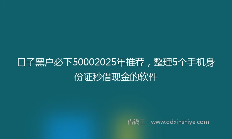 口子黑户必下50002025年推荐，整理5个手机身份证秒借现金的软件