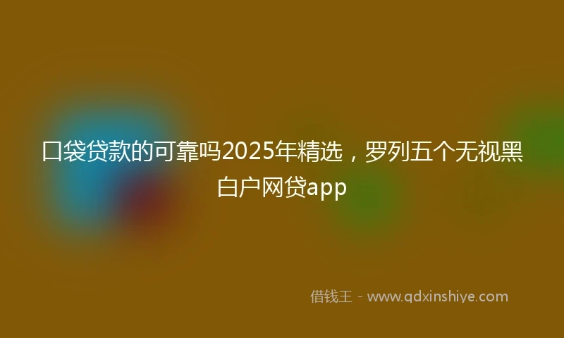 口袋贷款的可靠吗2025年精选，罗列五个无视黑白户网贷app