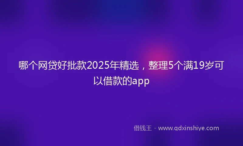 哪个网贷好批款2025年精选，整理5个满19岁可以借款的app